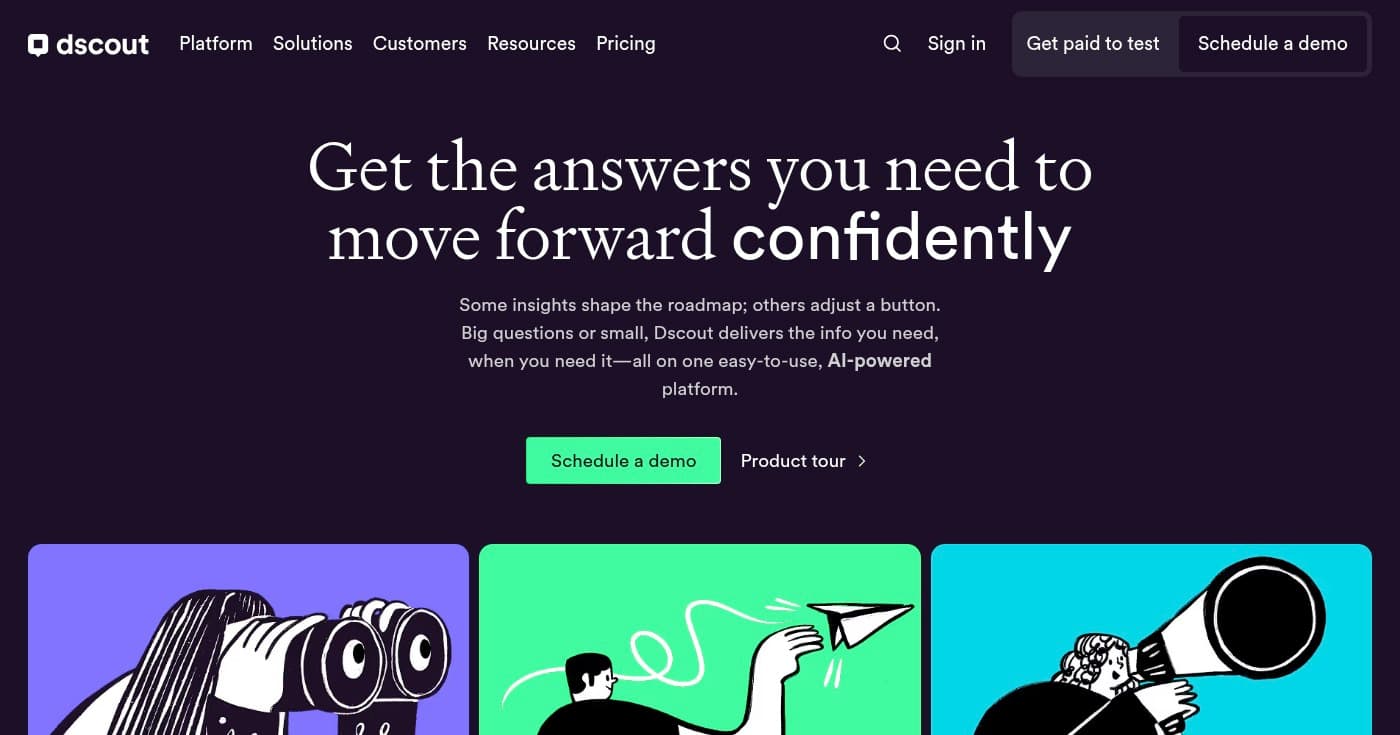 Screenshot of Dscout homepage