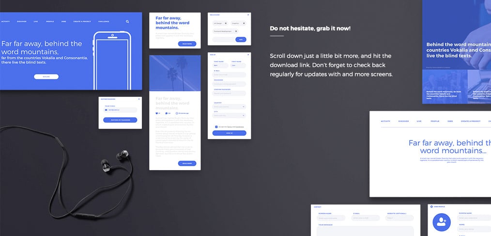 Klein – Free Adobe XD Wireframe Kit