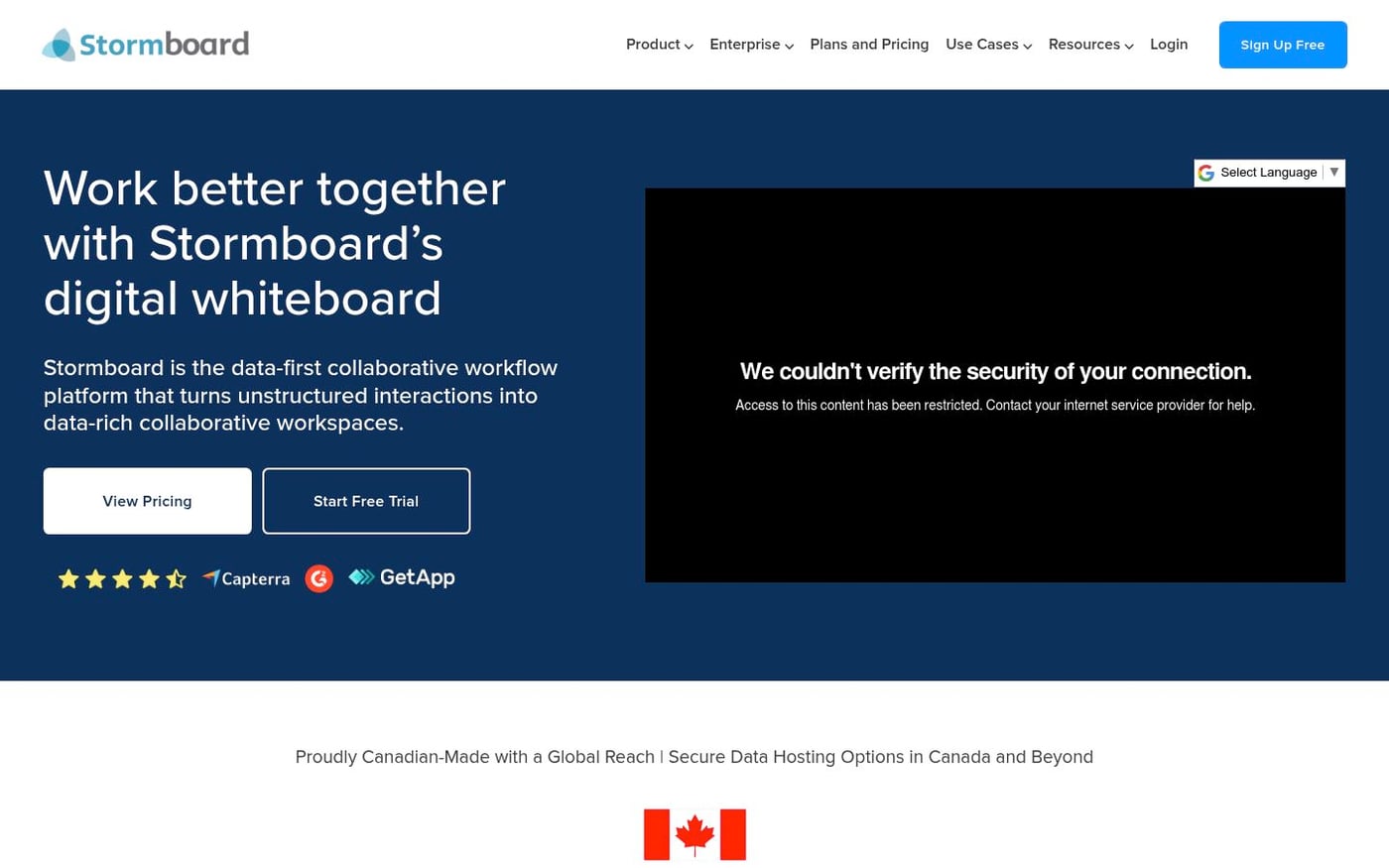 Stormboard homepage