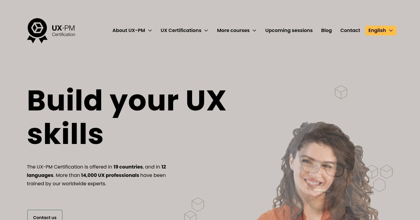 UX-PM Certification program page