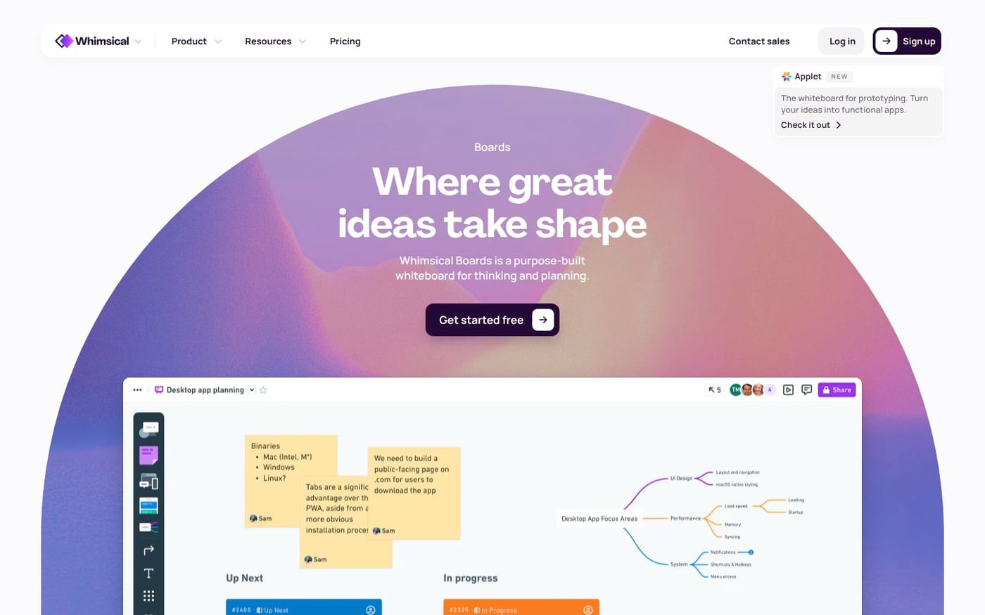 Whimsical homepage