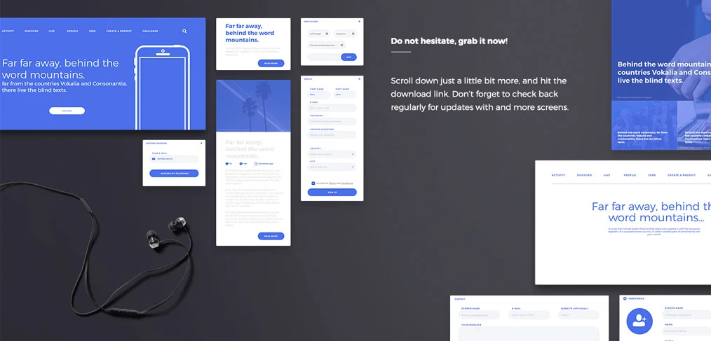 Klein – Free Adobe XD Wireframe Kit