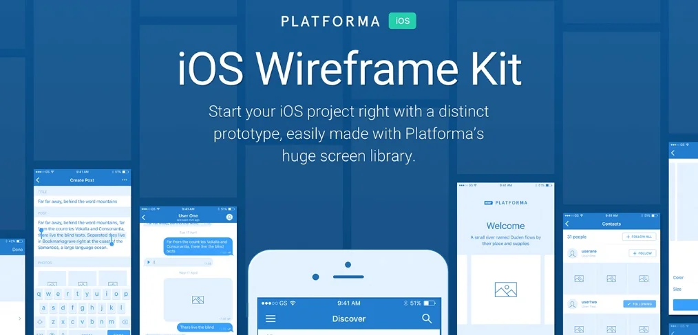 Platforma – iOS XD Wireframing Kit (Premium)