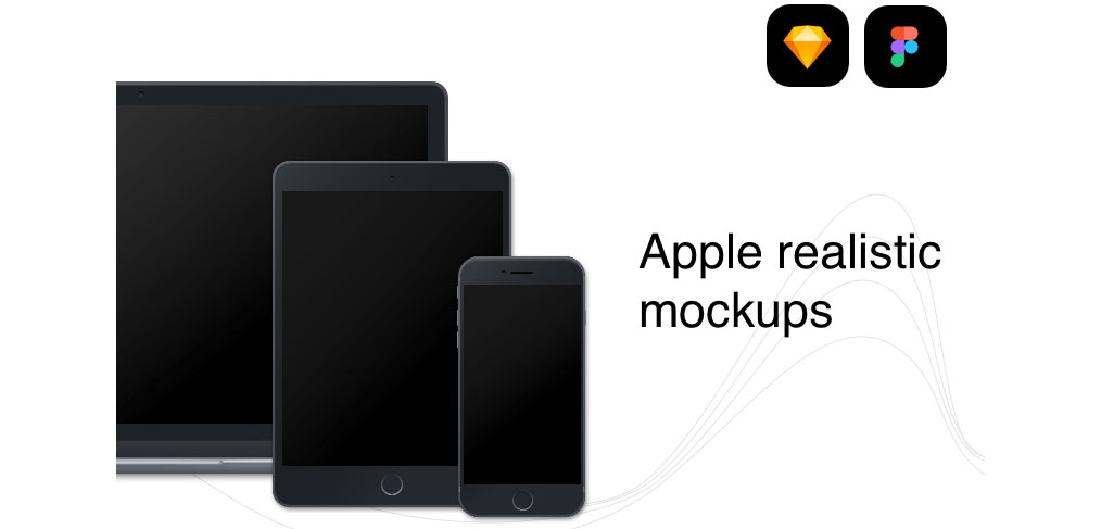 Realistic Figma mockups of Apple devices