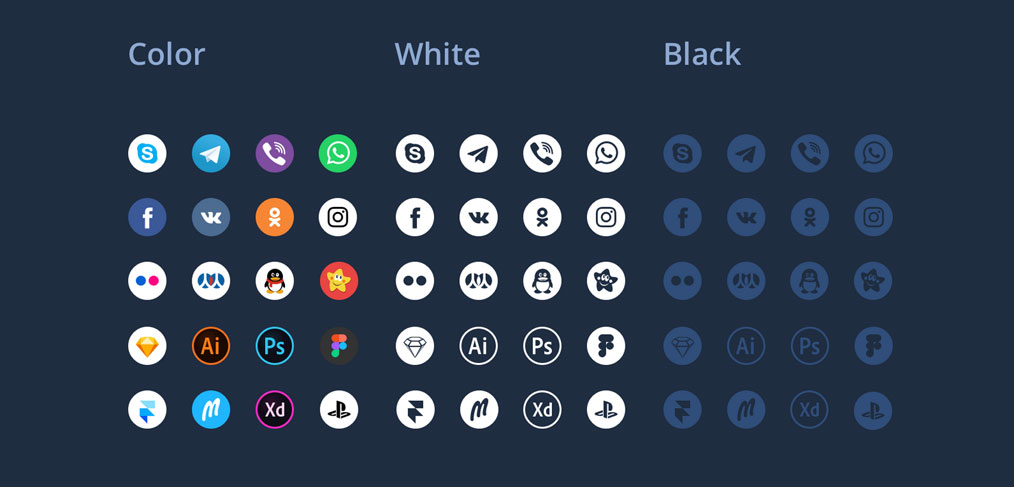 Social media icons for Figma