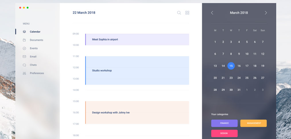 Figma Calendar web template