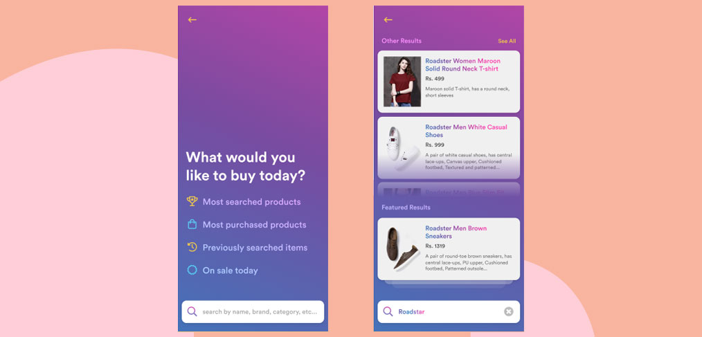 Search screen mobile concept