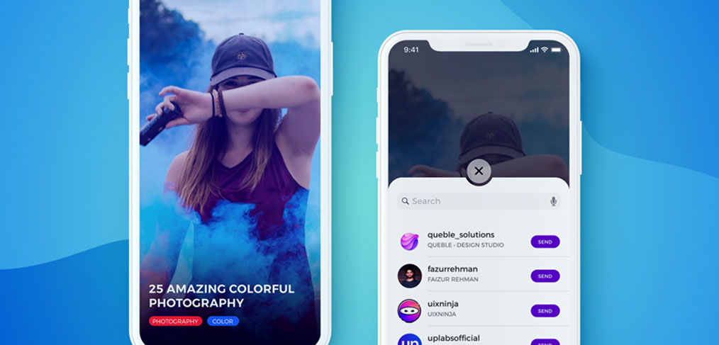 Share mobile screen Figma template
