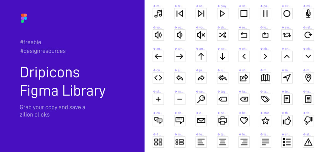 Dripicons, 100+ Figma Free Icon Set