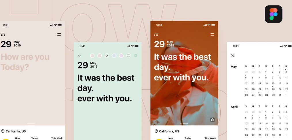 Weather diary Figma app concept