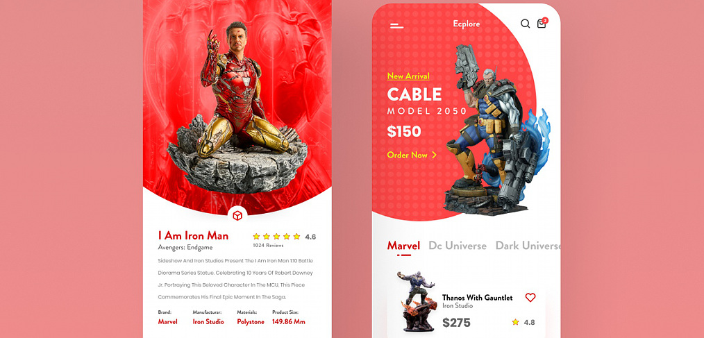 Action figure app Figma template