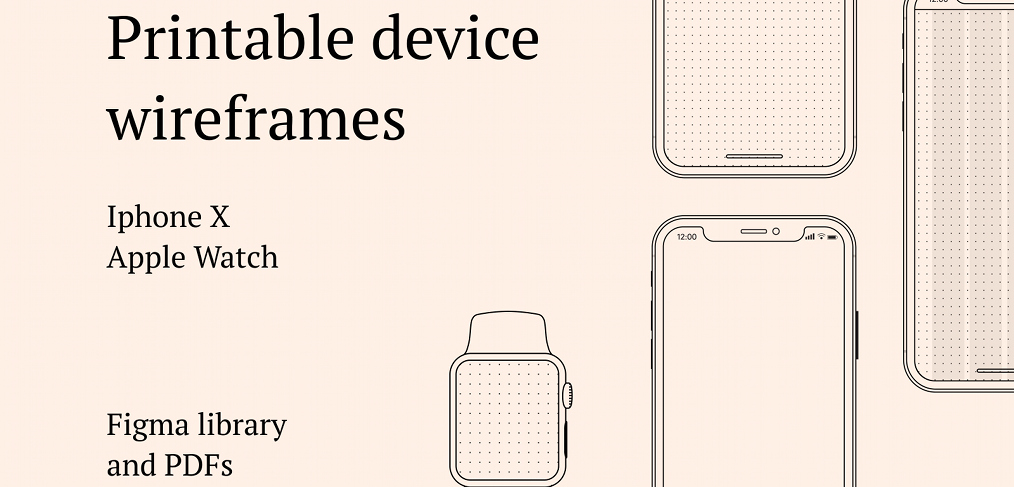 Printable device wireframes for Figma