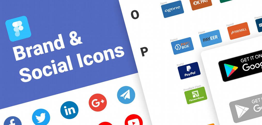 Brands and social icons for Figma