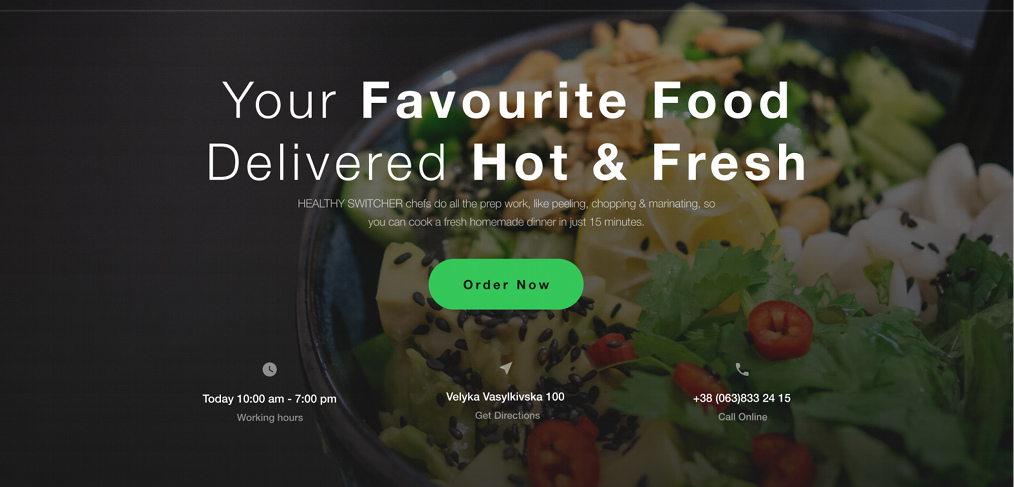 Free Figma food landing page