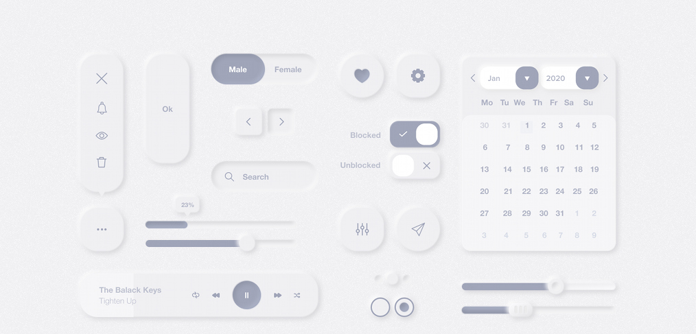 Neumorphic Figma UI Elements