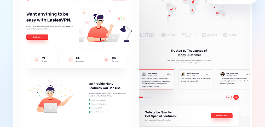 VPN free Figma landing page