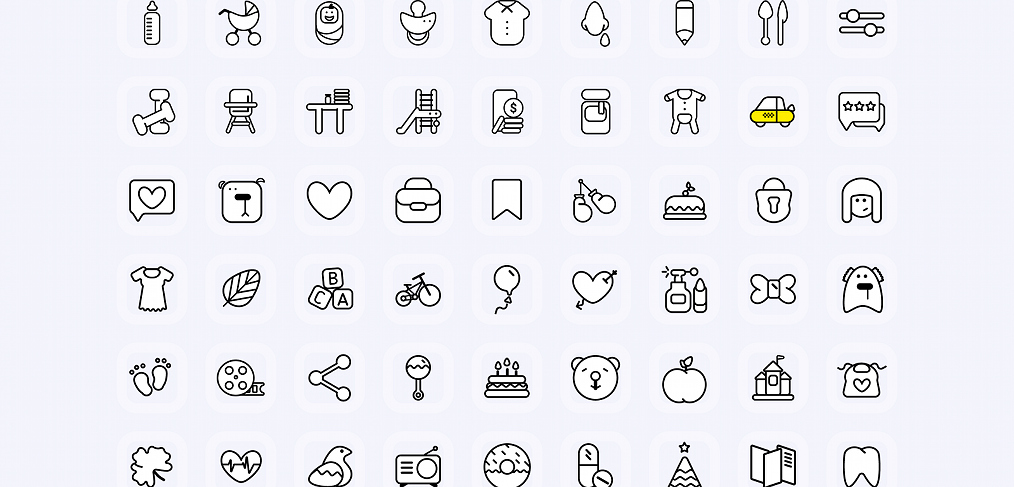Free kids Figma icon set