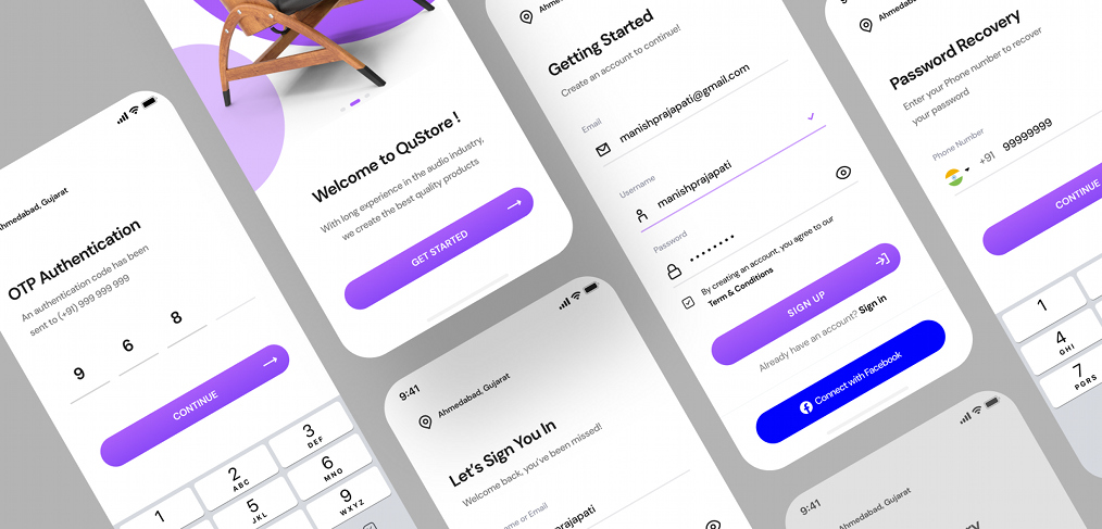 Sign-in / Sign-up Figma mobile screens