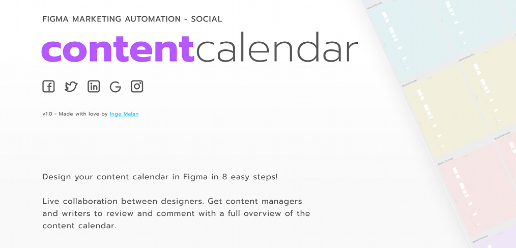 Figma content calendar template