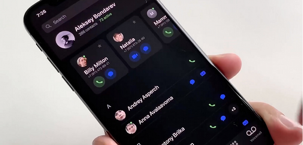 iOS Contacts app template for Figma