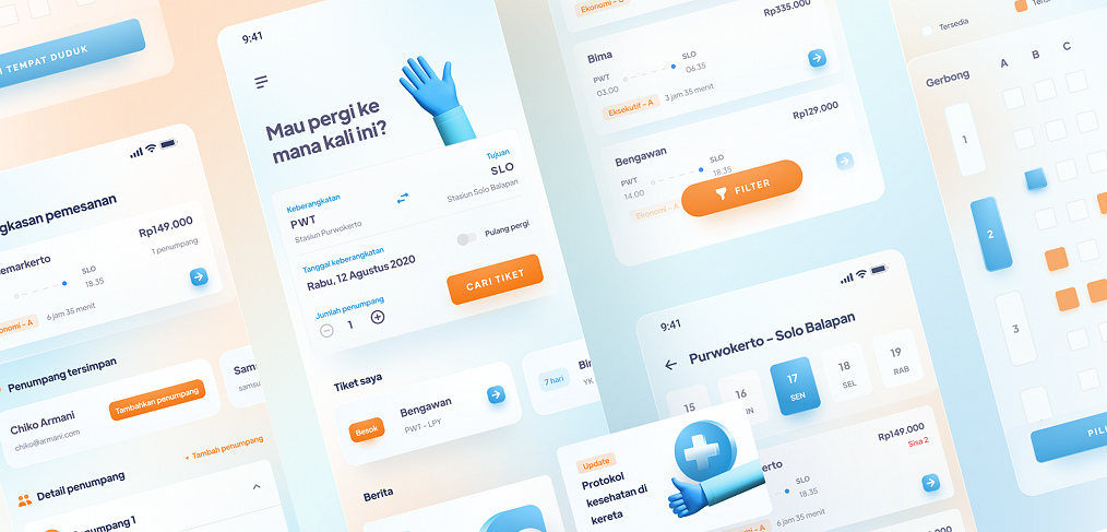 Train ticketing Figma app template
