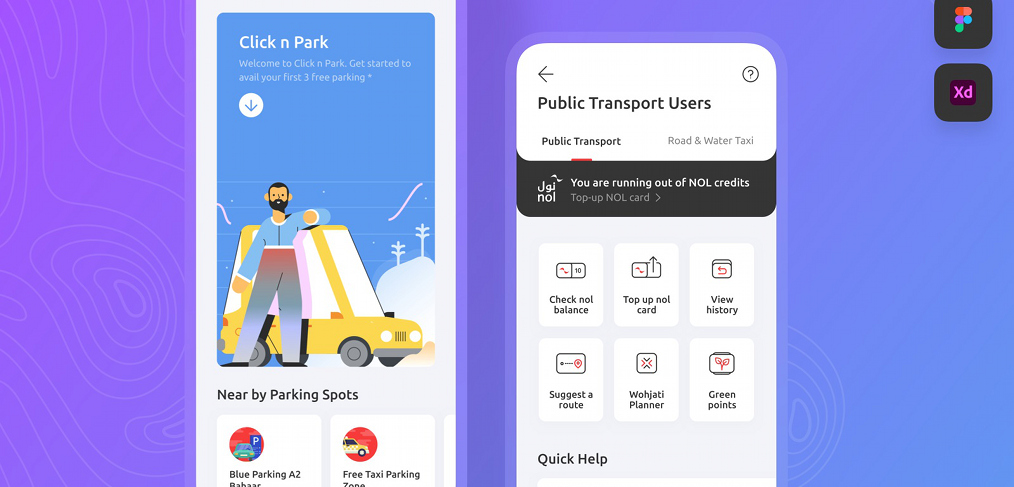 Parking spot finder Figma freebie