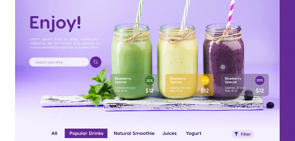 Smoothie concept page – Figma
