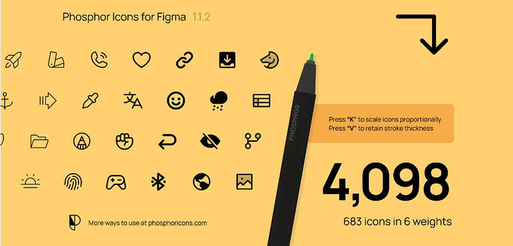 Phosphor – 683 free Figma icons
