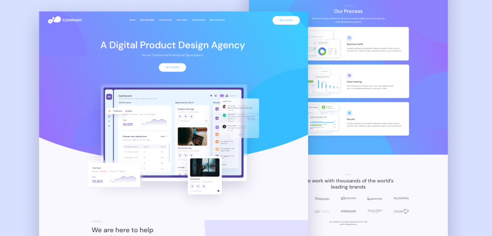 Figma landing page for digital agency