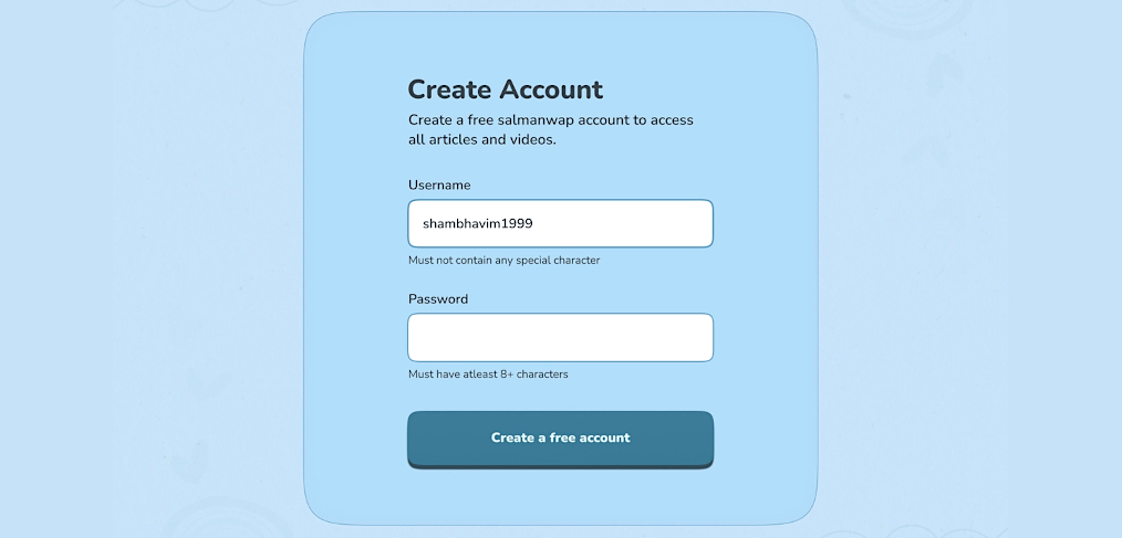 Monochromatic Figma sign up form