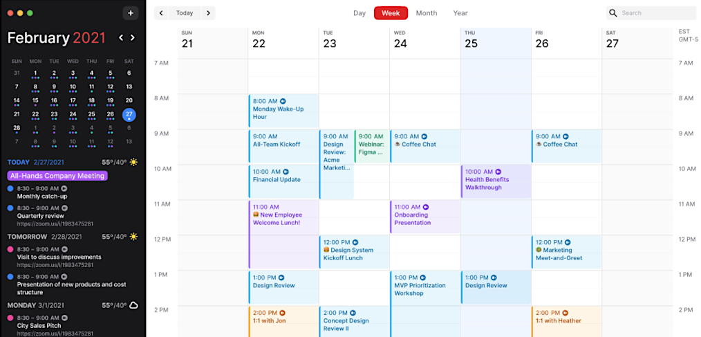 Free calendar template for Figma
