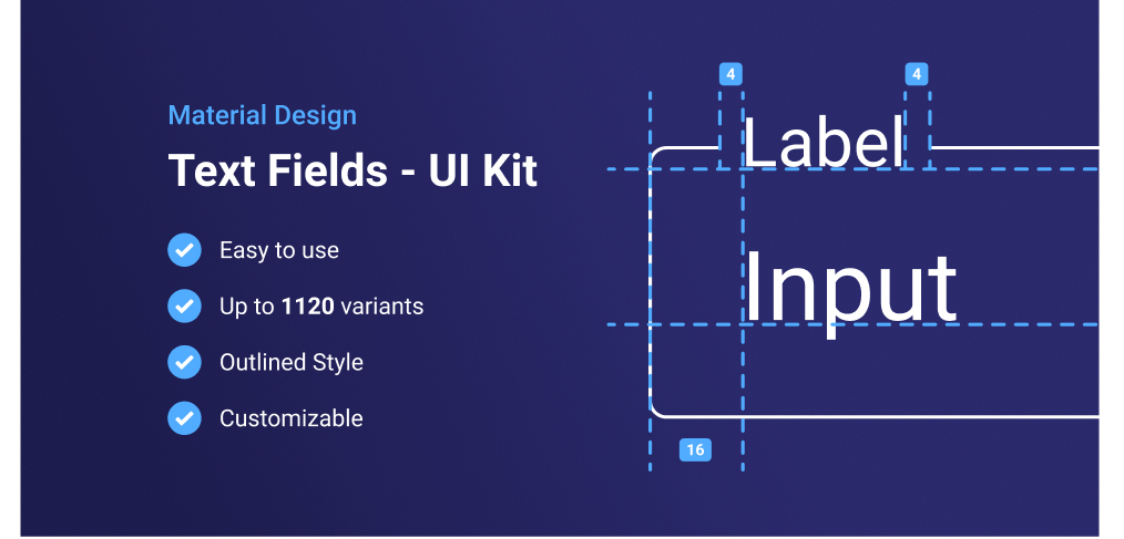 Material text fields Figma UI kit