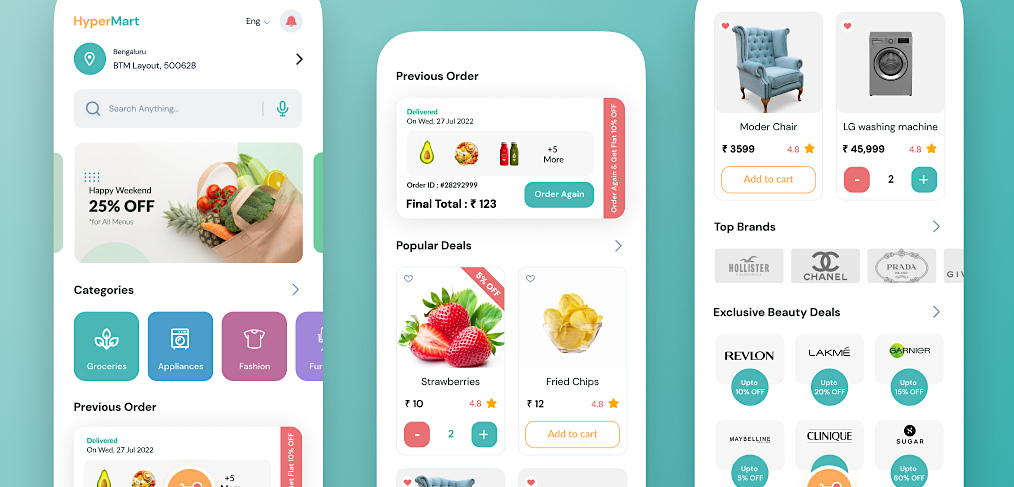 Online supermarket Figma app template