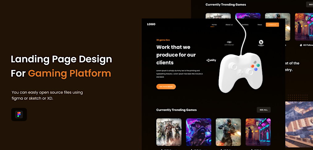 Figma gaming website template