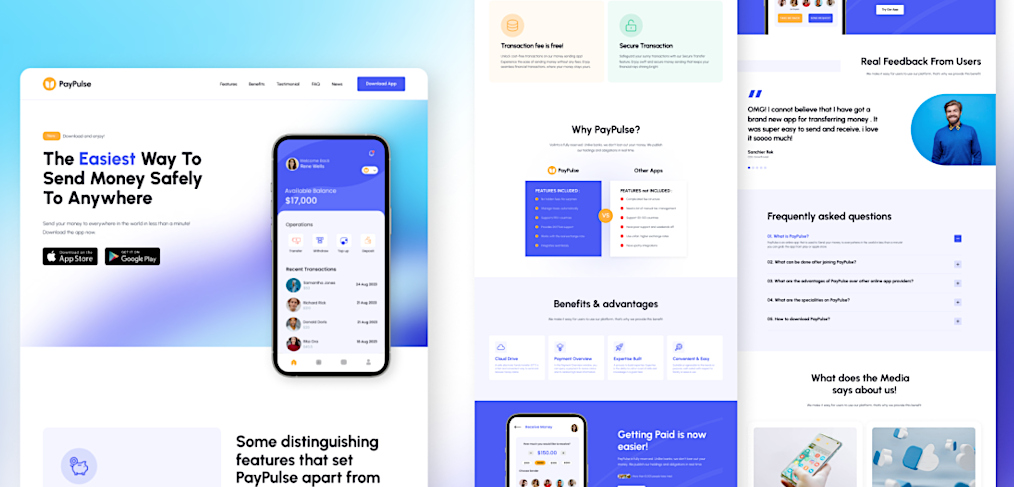 App presentation Figma landing page